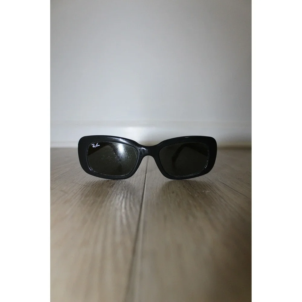 Ray-Ban RB 4122 601/71 Black Rectangular Sunglasses Made in Italy Women